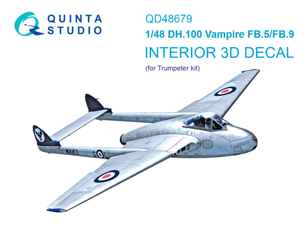 1/48 DH.100 Vampire FB.5/FB.9 3D&col.Int.(TRUMP)