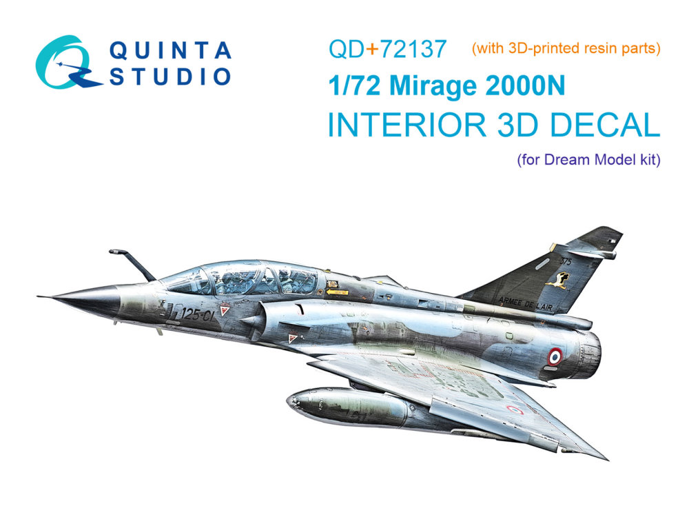 1/72 Mirage 2000N 3D-Print&col.Interior (DREAM M.)