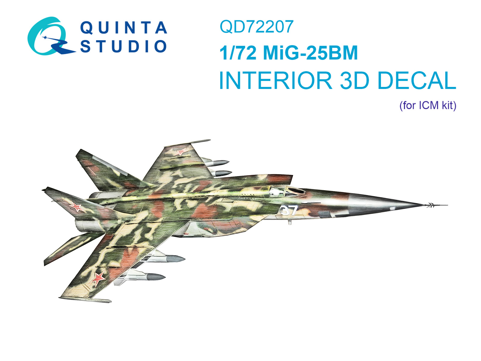1/72 MiG-25BM 3D-Print&col.Interior (ICM)