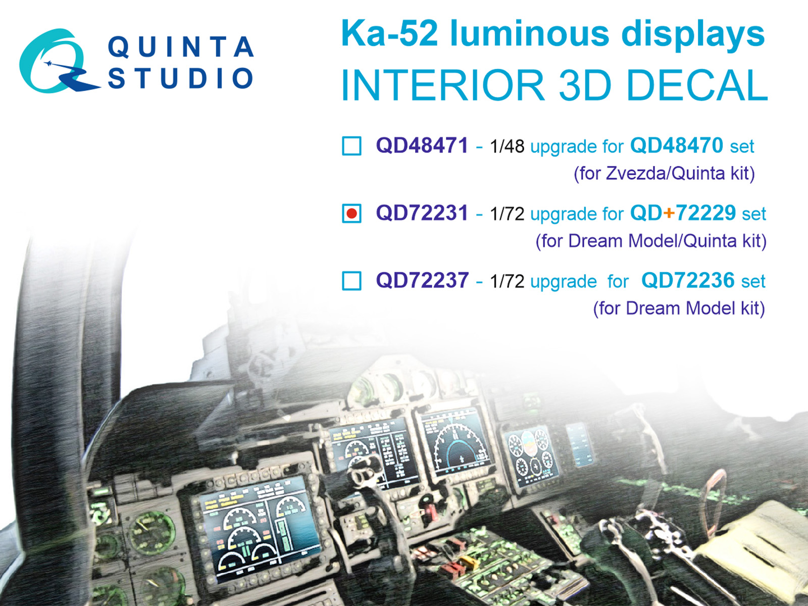 1/72 Ka-52 luminous displays upgrade (DREAM/QNT)