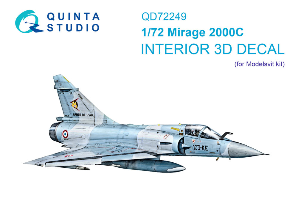 1/72 Mirage 2000C 3D-Print&col.Interior (MSVIT)