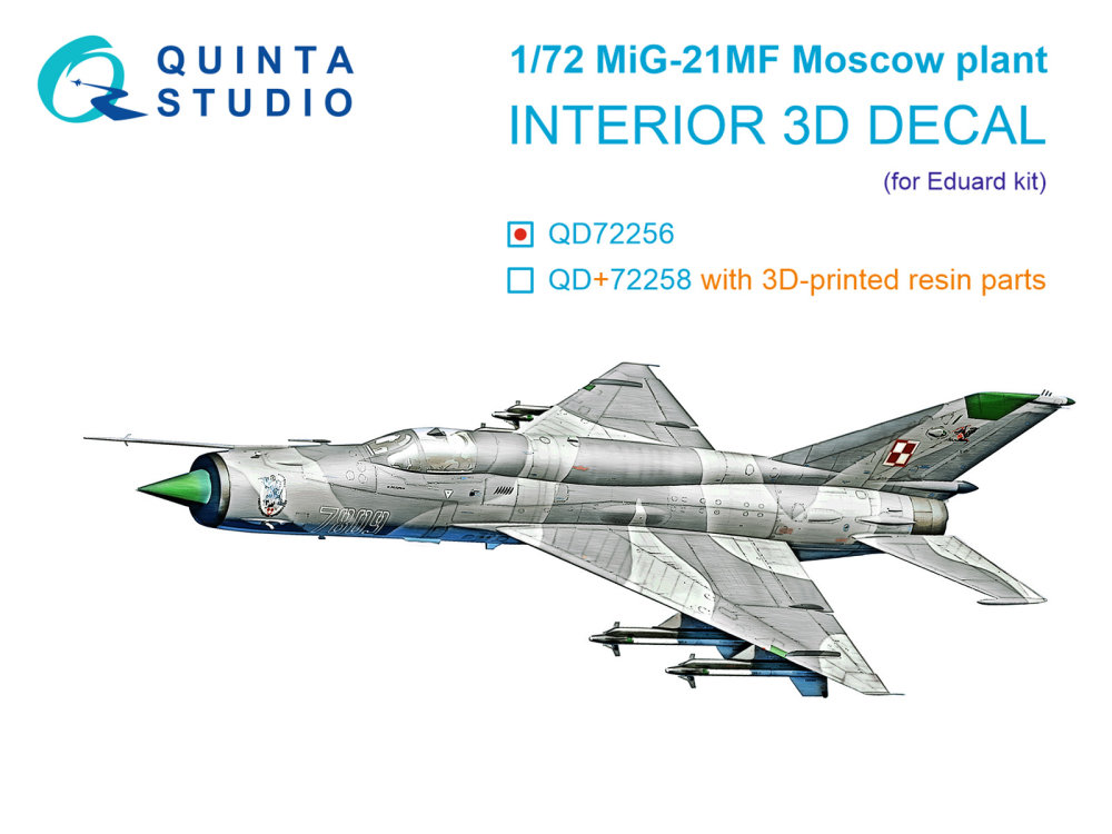 1/72 MiG-21MF (Moscow plant) 3D-Pr.&col.Int.(EDU)