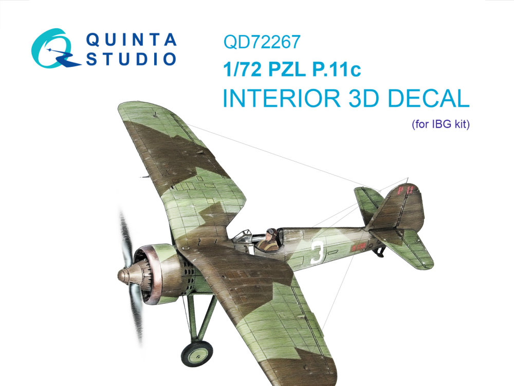 1/72 PZL P.11c 3D-Print&col.Int.(IBG)