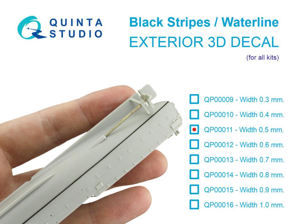 Black stripes/Waterline (W=0.5 mm, L=2820 mm)