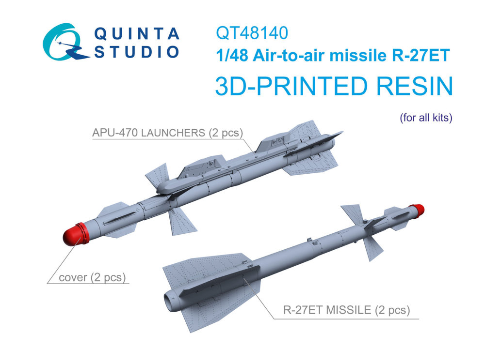 1/48 R-27ET AA Missiles w/ Launchers (2 pcs.)