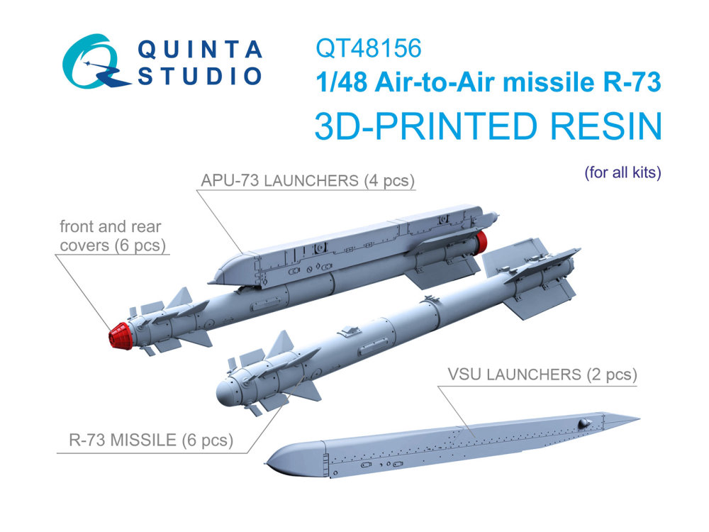 1/48 R-73 AA Missiles w/ Launchers (6 pcs.)