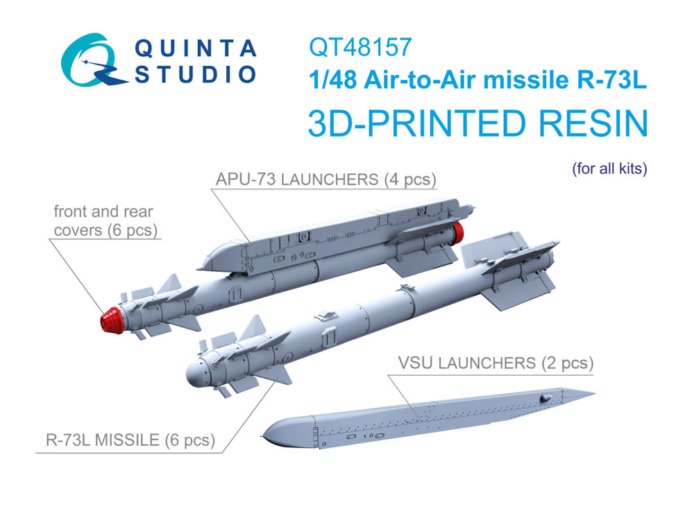 1/48 R-73L AA Missiles w/ Launchers (6 pcs.)