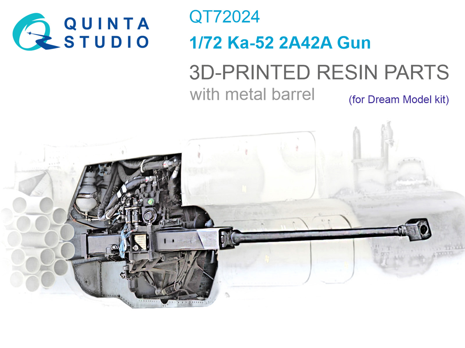 1/72 Ka-52 2A42 gun with metal barrel (DREAM M.)