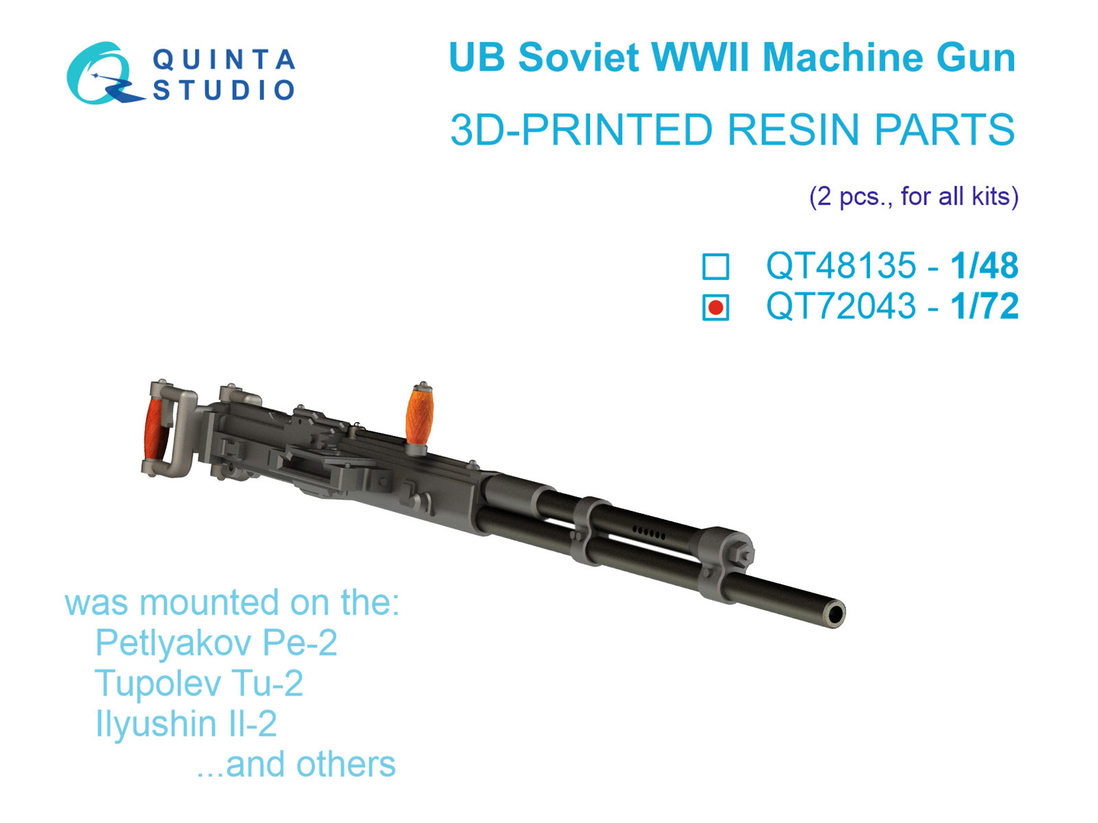 1/72 UB Machine Gun (Soviet, WWII), 2 pcs. 