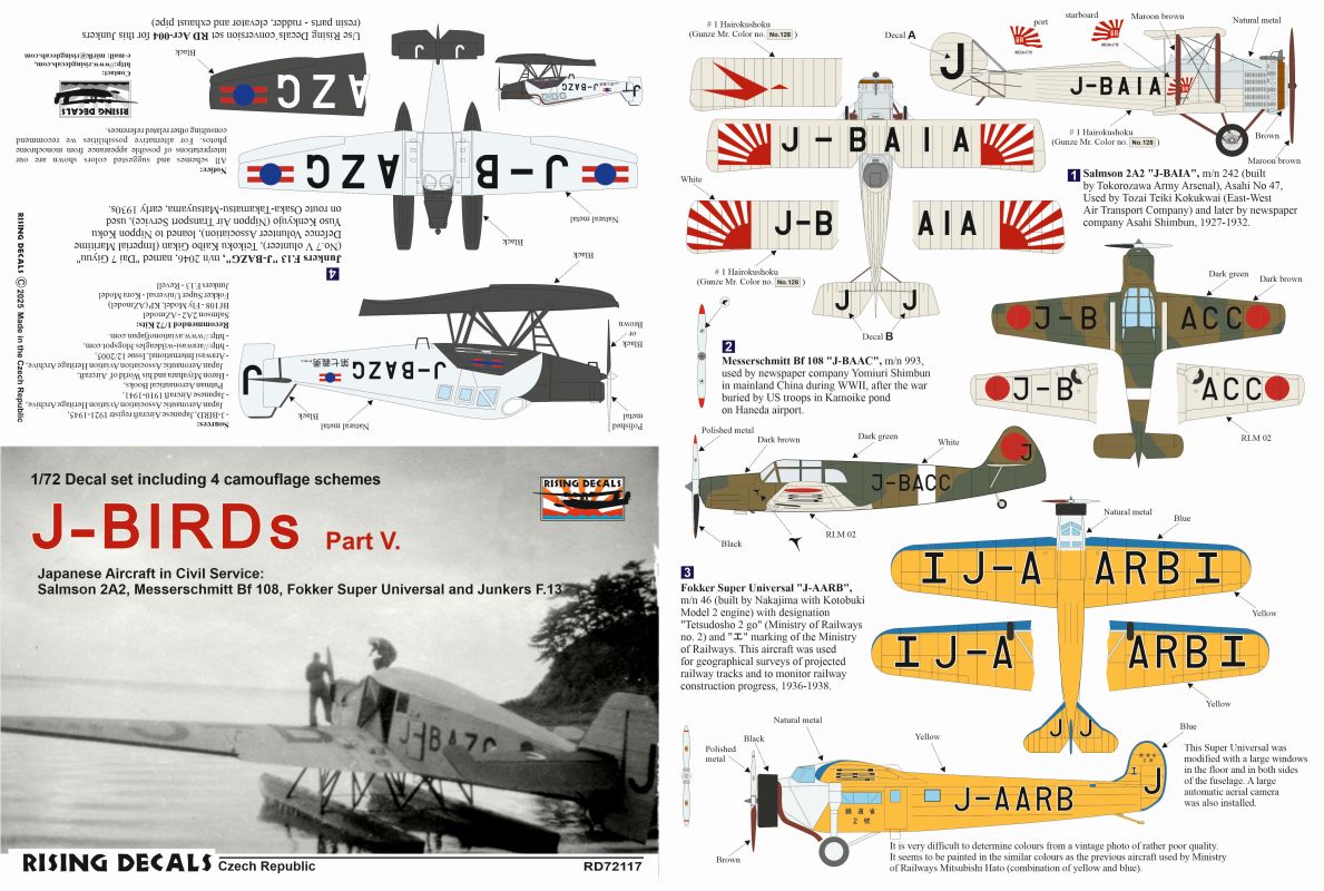 1/72 Decal J-BIRDs (4x camo) Part V.