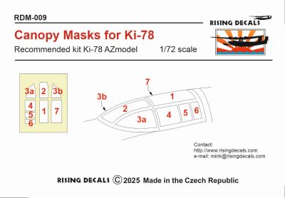 1/72 Canopy Mask for Ki-78 (AZMOD)