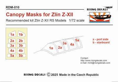 1/72 Canopy mask for Zlin Z-XII (RSMOD)