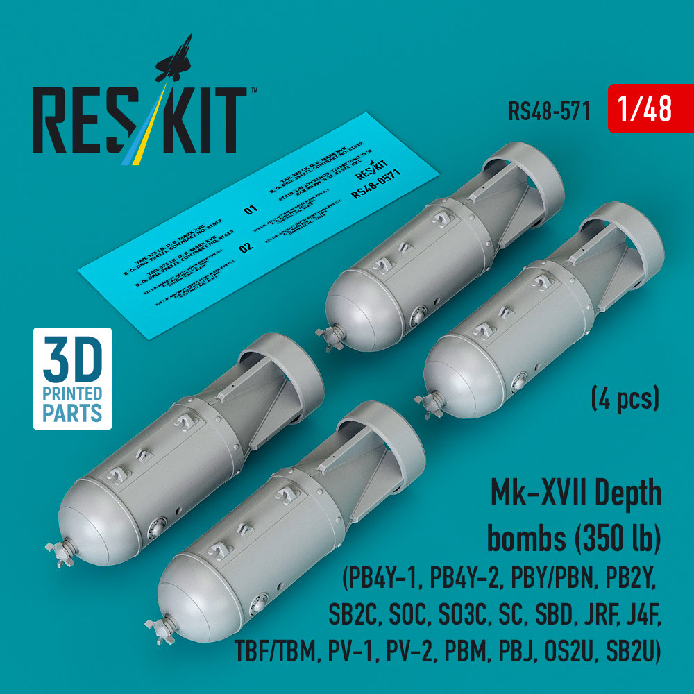 1/48 Mk-XVII Depth bombs (350 lb) (4 pcs.)
