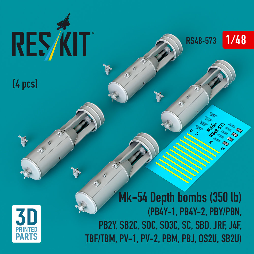1/48 Mk-54 Depth bombs (350 lb) (4 pcs.)