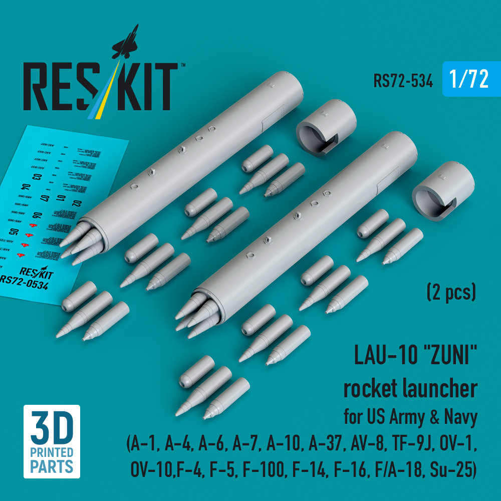 1/72 LAU-10 ZUNI rocket launcher US Army&Navy (2x)