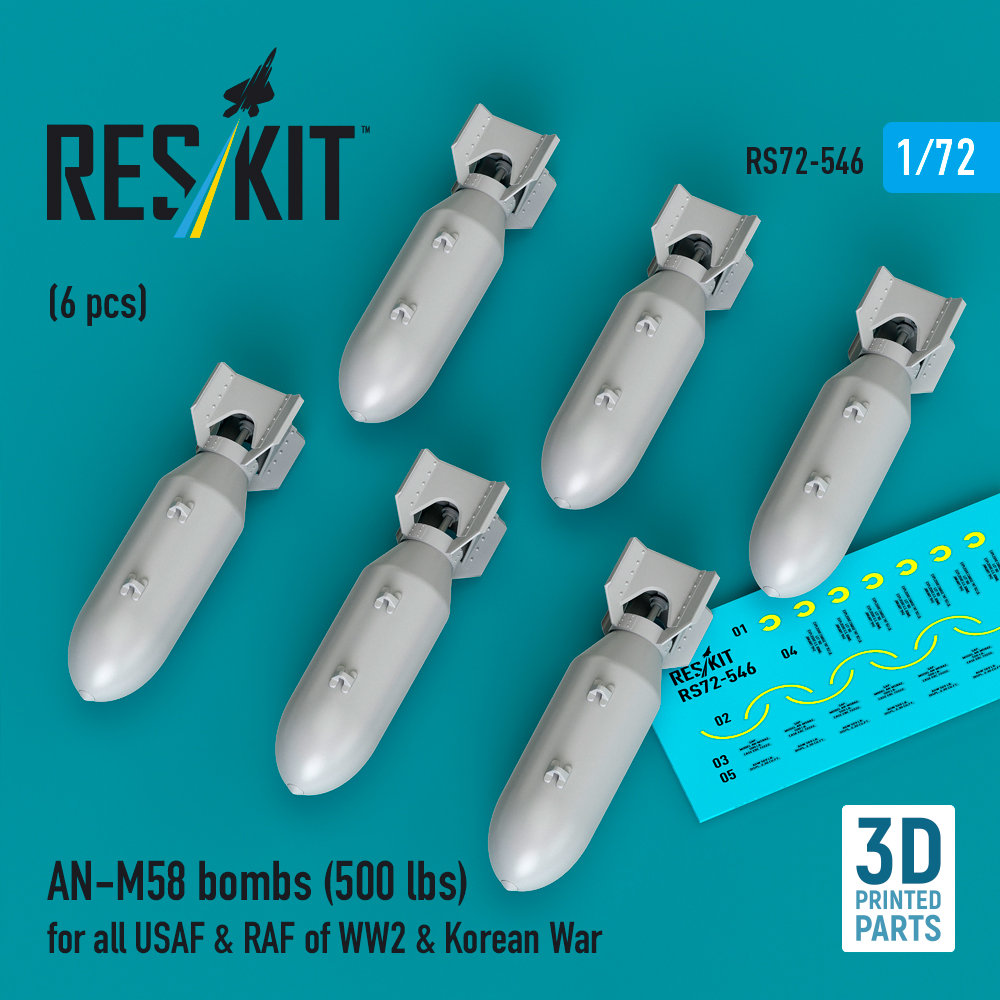 1/72 AN-M58 bombs 500 lbs. (6 pcs.)