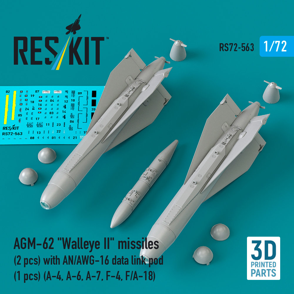1/72 AGM-62 Walleye II w/ AN/AWG-16 pod (3 pcs.)