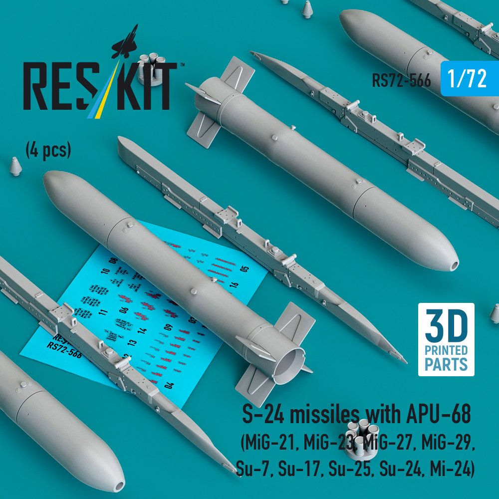 1/72 S-24 missiles with APU-68 (4 pcs.)