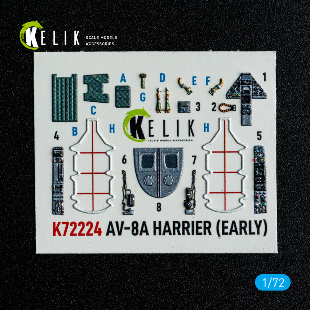 1/72 AV-8A Harrier (early)- interior 3D (ITAL)