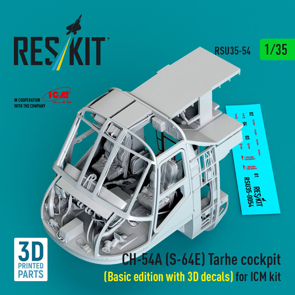 1/35 CH-54A (S-64E) Tarhe cockpit Basic (ICM)