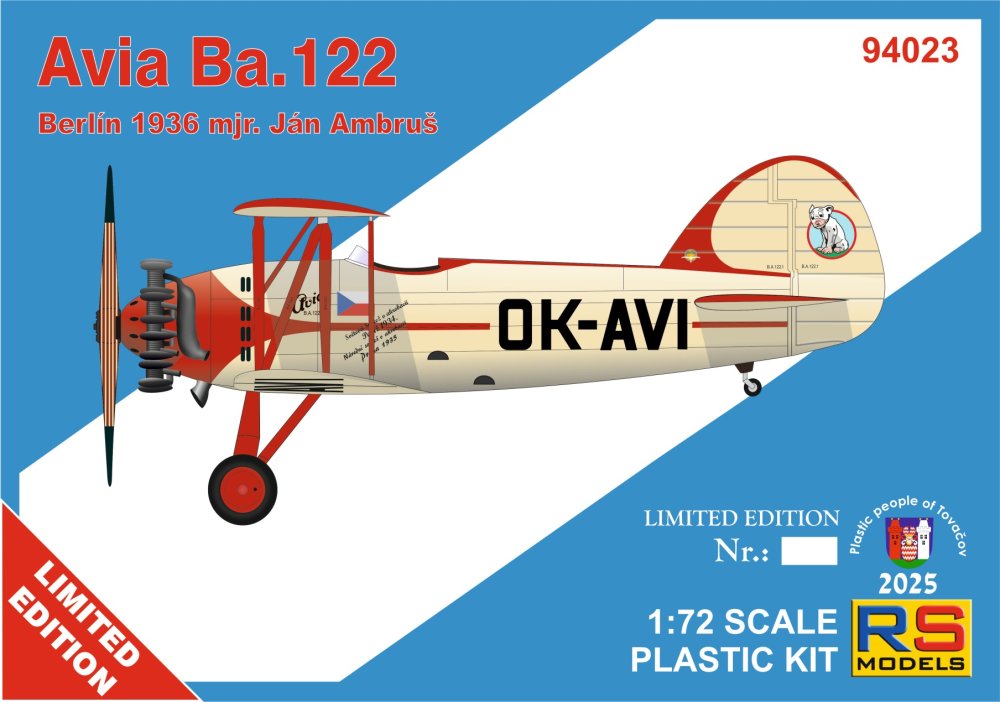 1/72 Avia Ba.122 Berlin 1936 (mjr. Ján Ambruš)