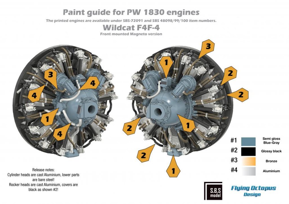 1/48 F4F-4 Wildcat Engine Set (EDU)