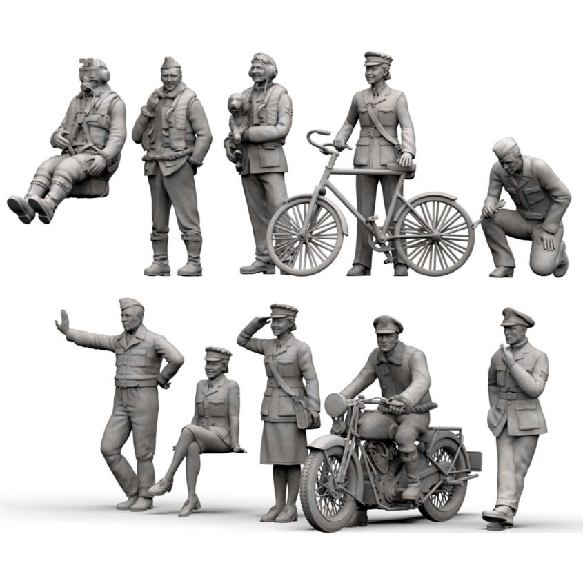 1/48 British Pilots&Ground Personnel WWII (10 pcs)