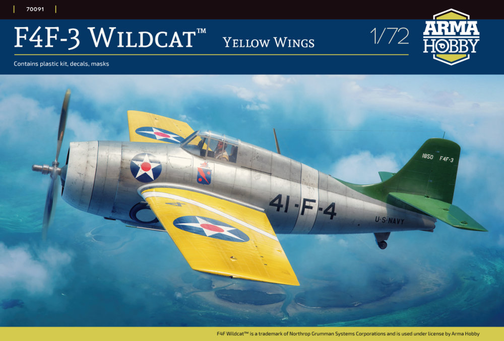 1/72 F4F-3 Wildcat Yellow Wing (3x camo)