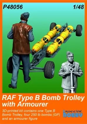 1/48 RAF Type B Bomb Trolley with Armourer