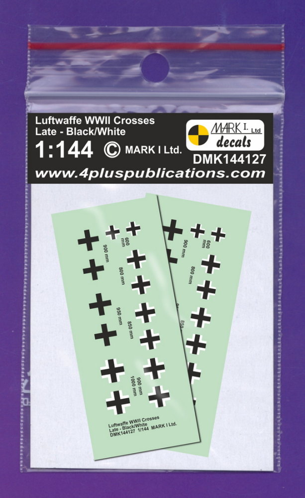 1/144 Decals Luftwaffe WWII Crosses late (2 sets)