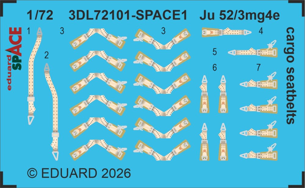 1/72 Ju 52/3mg4e cargo seatbelts SPACE (AIRF)