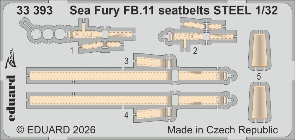1/32 Sea Fury FB.11 seatbelts STEEL (DBMK)