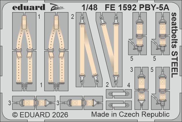 1/48 PBY-5A seatbelts STEEL (EDU/REV)