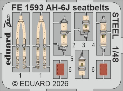 1/48 AH-6J seatbelts STEEL (ICM)