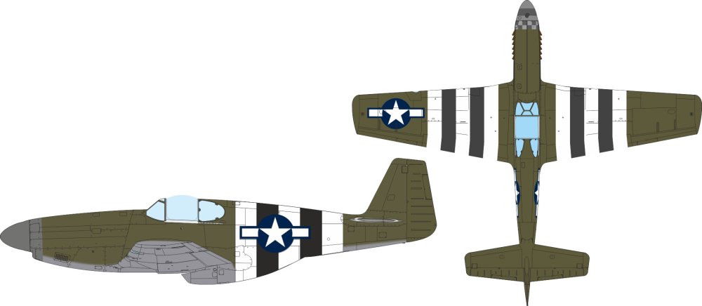 Mask 1/32 P-51B US nat.insignia & D-Day stripes