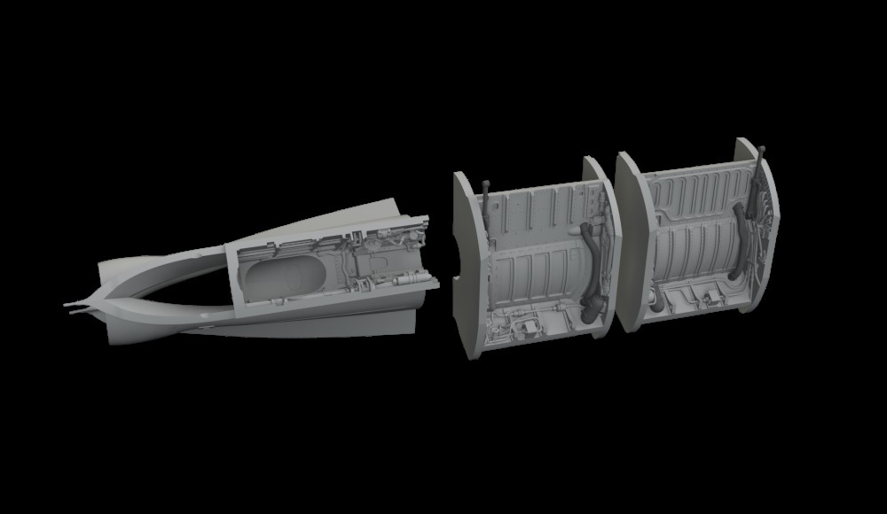 BRASSIN 1/48 MiG-21F wheel bays PRINT (EDU)
