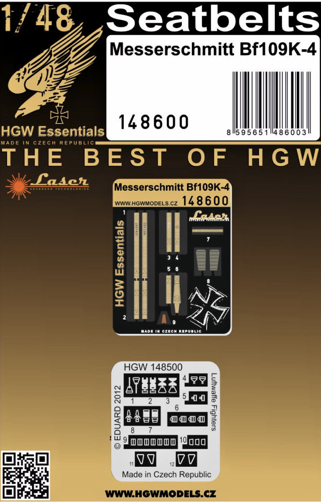 1/48 Seatbelts Messerchmitt Bf 109K-4 (laser)