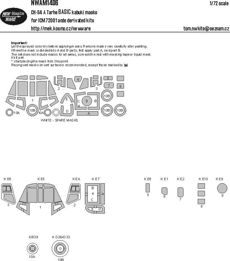 1/72 Mask CH-54A Tarhe BASIC (ICM 72001)