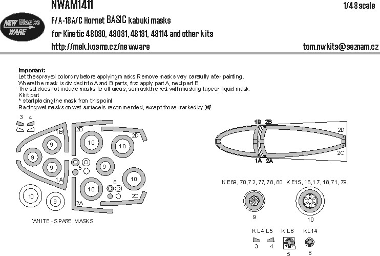 1/48 Mask F/A-18A/C Hornet BASIC (KIN)