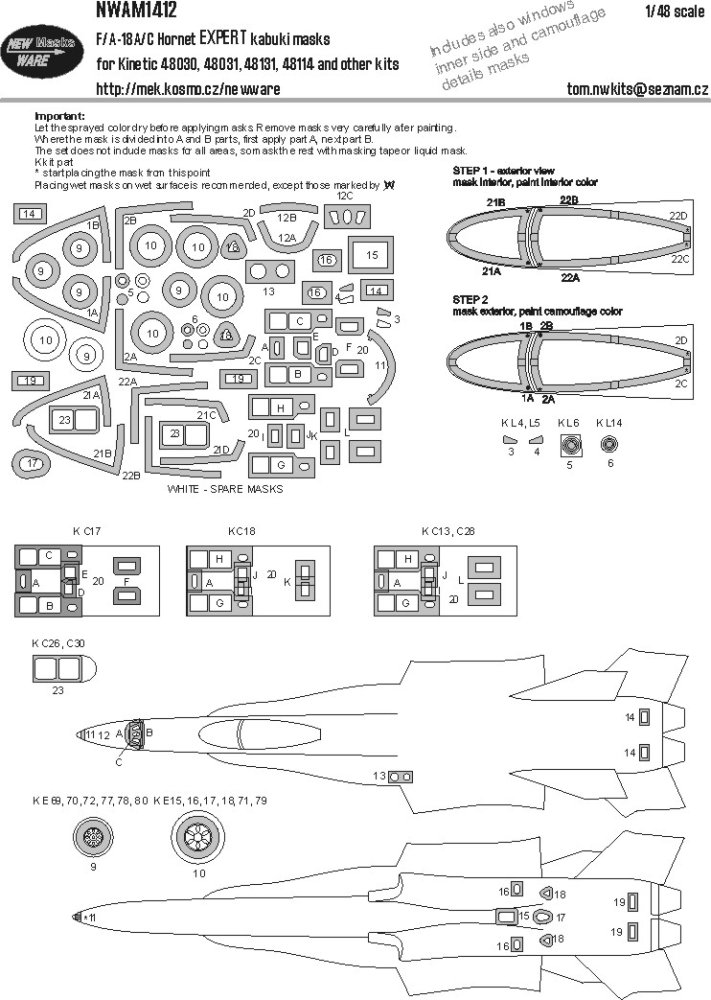 1/48 Mask F/A-18A/C Hornet EXPERT (KIN)