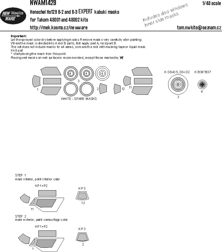 1/48 Mask Henschel Hs129 B-2 & B-3 EXPERT (TAKOM)
