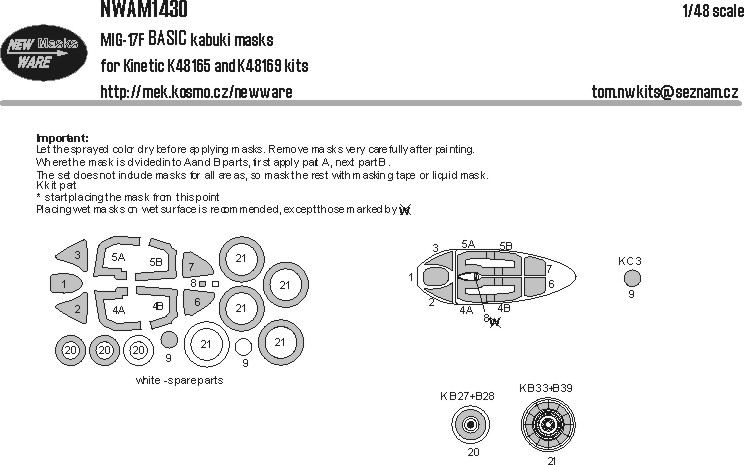 1/48 Mask MiG-17F BASIC (KINETIC)