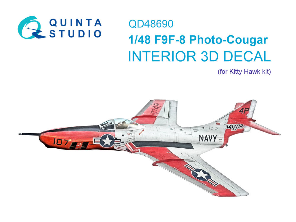 1/48 F9F-8P Photo-Cougar 3D Interior (KITTYH)