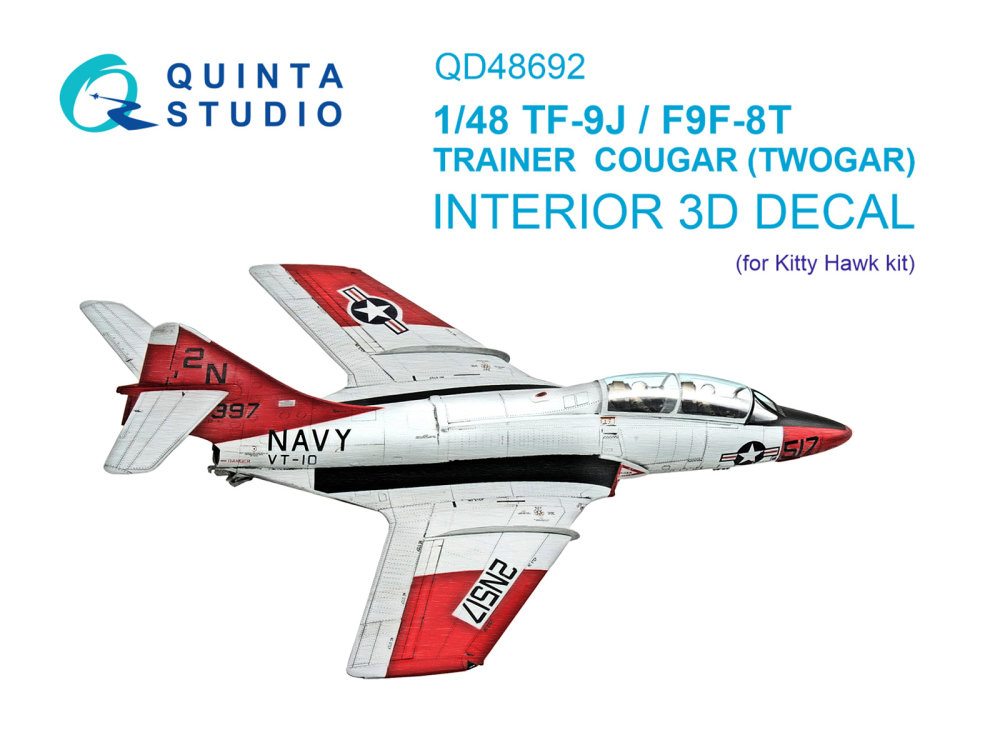 1/48 TF-9J/F9F-8T Twin Cougar 3D Inter. (KITTYH)