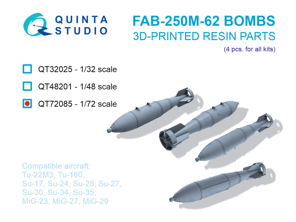 1/72 FAB-250 M-62 Bombs (4 pcs.)