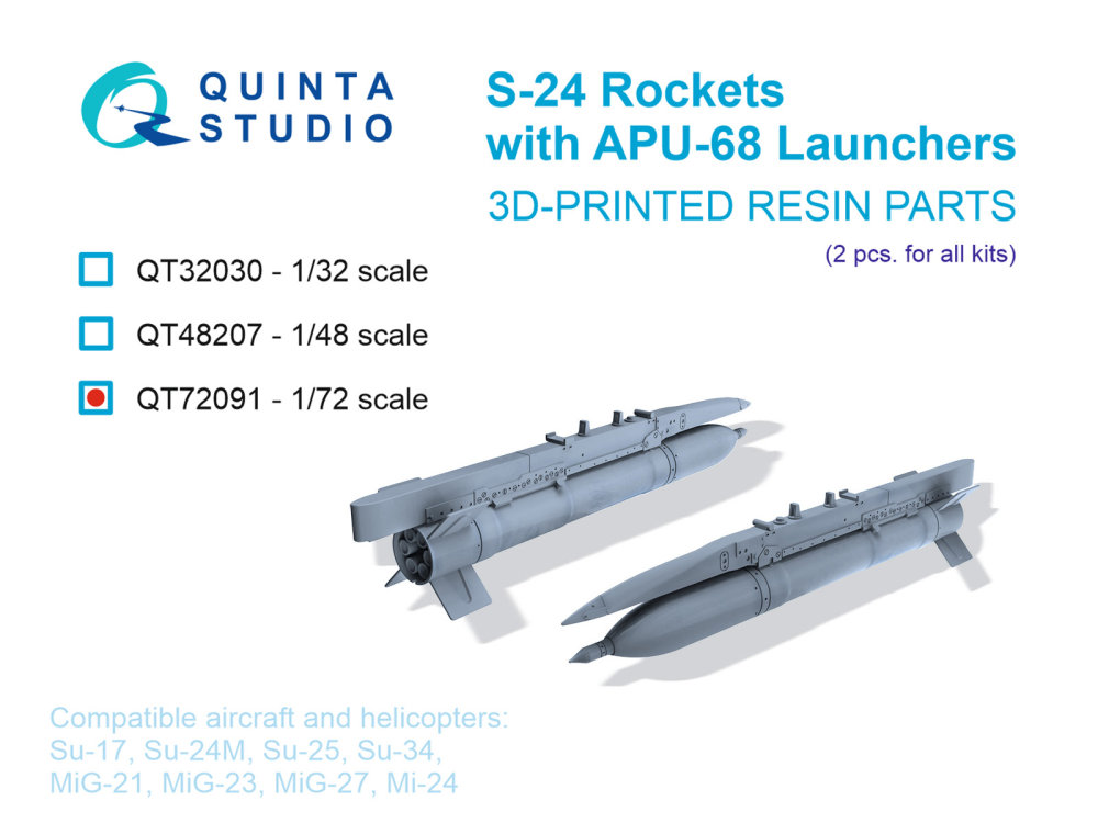 1/72 S-24 Rockets with APU-68 Launchers (2 pcs.)
