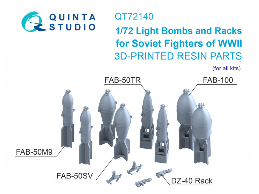 1/72 FAB-100 and FAB-50 family bombs, DZ-40 racks