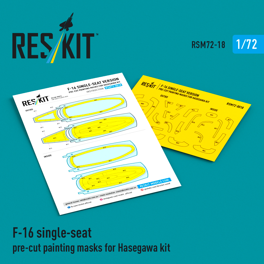 1/72 F-16 single-seat version painting masks (HAS)