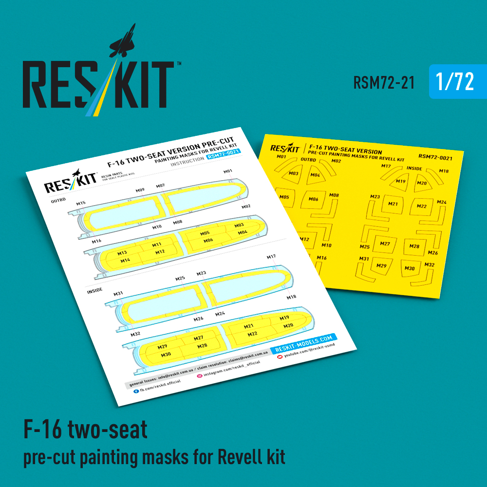 1/72 F-16 two-seat version painting masks (REV) 