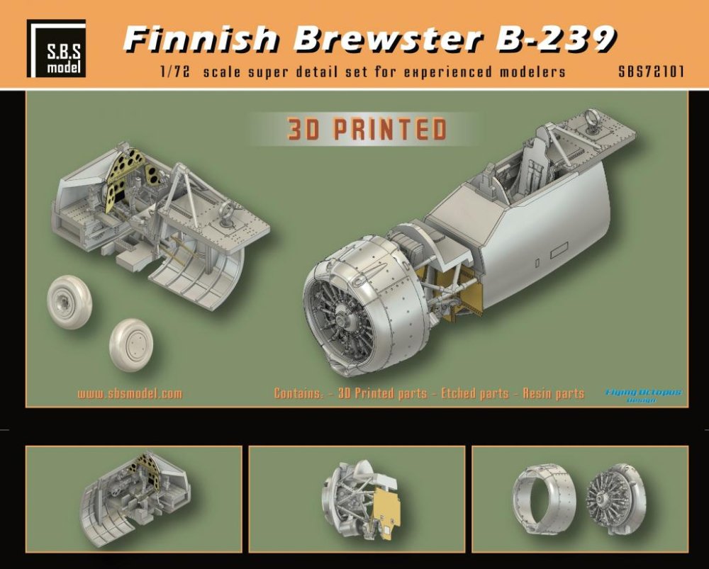 1/72 Finnish Brewster B-239 Super detail set (HAS)